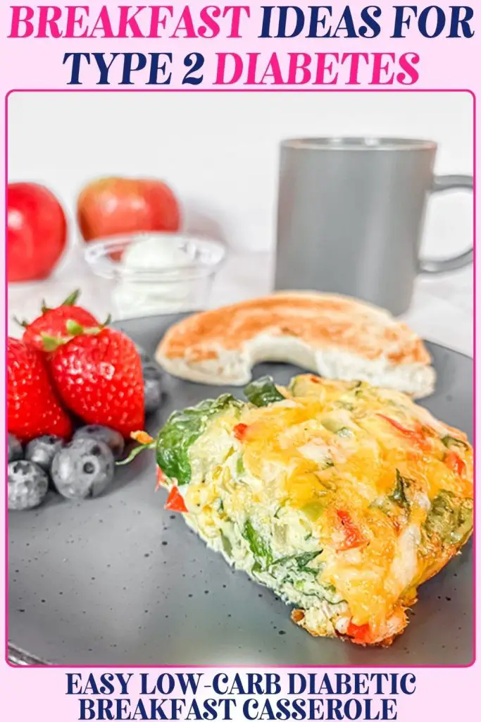 Easy Low-Carb Breakfast Casserole with eggs, vegetables, and cheese, crafted for people with Type 2 diabetes who need a filling yet blood sugar-friendly start.