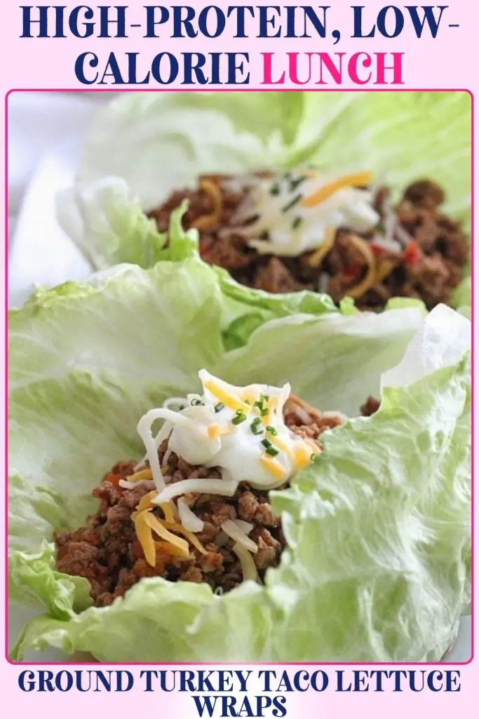 Ground Turkey Taco Lettuce Wraps replace tortillas with lettuce for lighter calories. This high-protein, low-calorie lunch idea delivers flavor while supporting weight-loss and healthy eating.