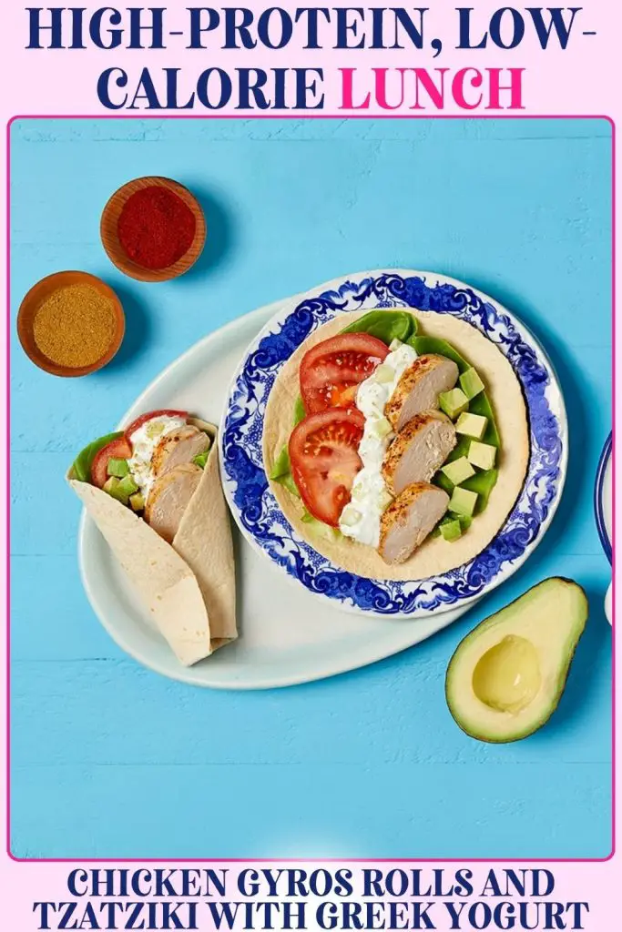 Chicken Gyros Rolls with Tzatziki blend seasoned chicken with yogurt sauce. This high-protein, low-calorie lunch idea balances flavor and nutrition for weight-loss and healthy eating.