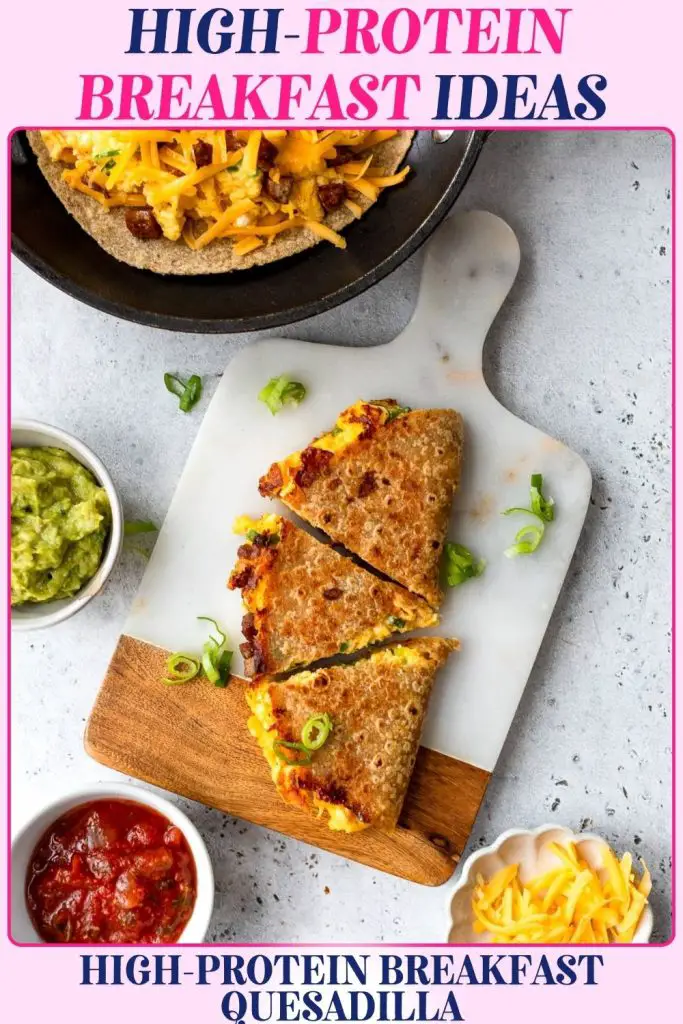 High-protein breakfast quesadilla with eggs, cheese, and sausage, offering a comforting yet calorie-aware option that helps build muscle and manage daily hunger.