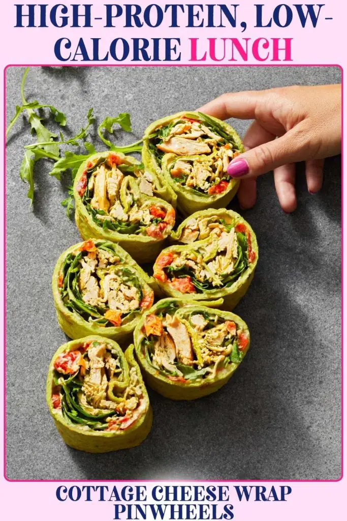 Cottage Cheese Wrap Pinwheels combine lean protein with herbs and veggies. This high-protein, low-calorie lunch idea is fun, creative, and supportive of weight-loss and healthy eating.